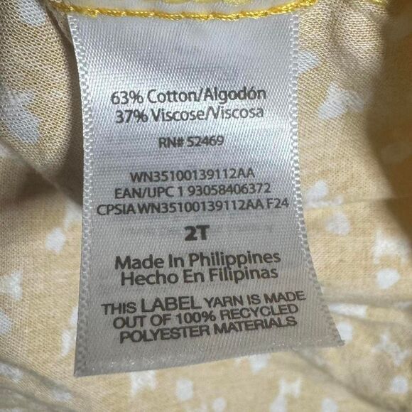 Wonder Nation Toddler Girls Puff Long Sleeve Golden Pond Clip Dot Dress - Picture 6 of 6